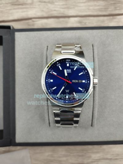 Grade AAA Replica Oris Williams SW220 Blue Dial Steel Strap Watch 42mm